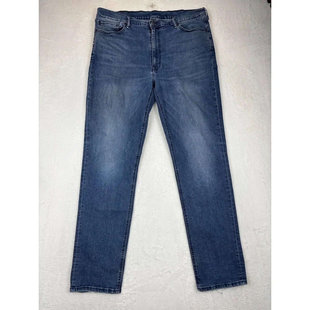 Levis 541 Athletic Taper Mens 42x36 Jeans Medium Wash Blue Denim Stretch Tapered